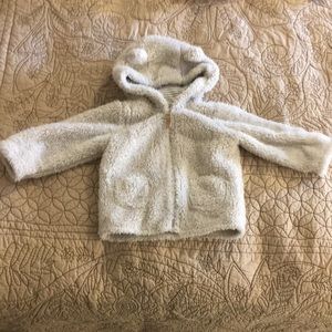 Carter’s tan fleece bear hood jacket 12M
